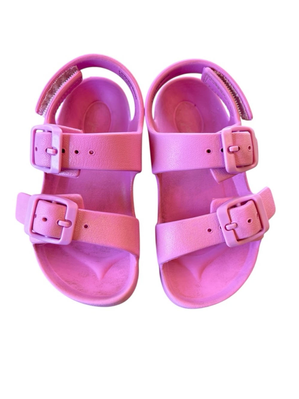 Cat & Jack Kids Toddler Ade Blown EVA Sandals, Bright Pink Double-Buckle Size 8